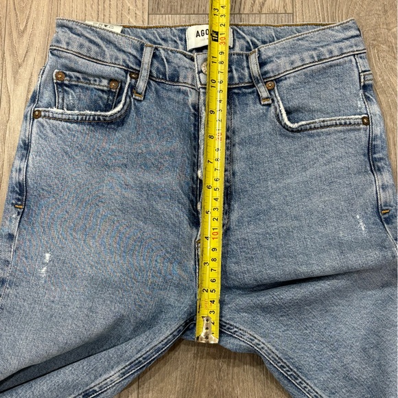 AGOLDE Women’s Sz 25 Jeans Nico High Rise Slim Distressed Denim Blue Button Fly - Picture 14 of 15